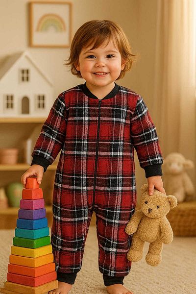 Tosyalı Burak Bebe Lumberjack Fabric Lining Cotton Winter Baby & Kids Sleeping Bag