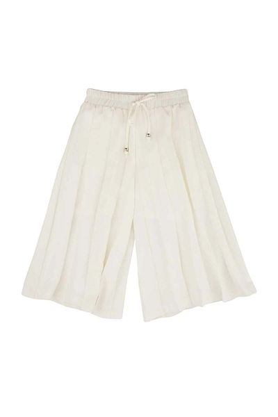 best kids Girl's Ecru Wide Leg Trousers with Elastic Waist