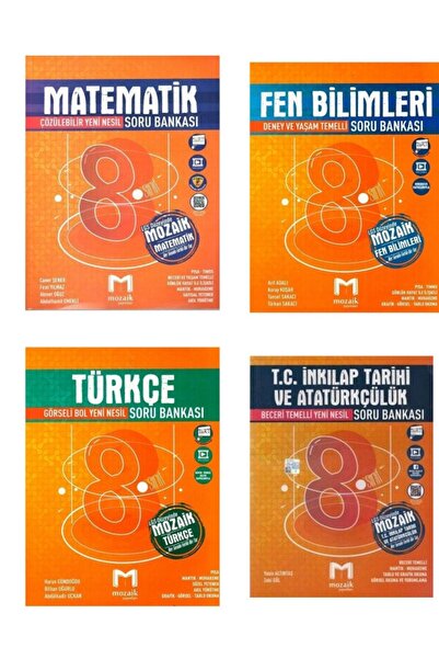 Mozaik Yayınları Mozaik 8. Sınıf Soru Bankası Seti (4 Kitap ) - ( Matematik -...
