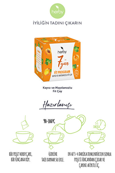 Herby 7 Gün Fit Program - Kayısı ve Maydanozlu Fit Çay 2'li