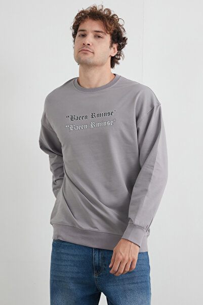 Fulla Moda Κείμενο εμπριμέ φούτερ με λαιμόκοψη