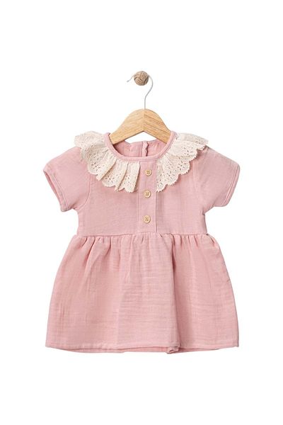 Babexi Lace Collar Dress Pink