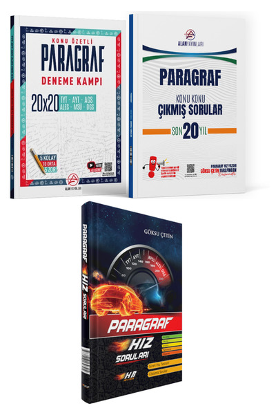 Hız ve Renk Yayınları Hız ve Renk + Alan Yayınları Paragraf Soru Bankası Konu...