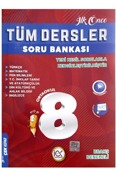 İlk Önce Yayıncılık İlk Önce 8. Sınıf Tüm Dersler Soru Bankası Yeni Nesil Sorular 2025 Baskısı