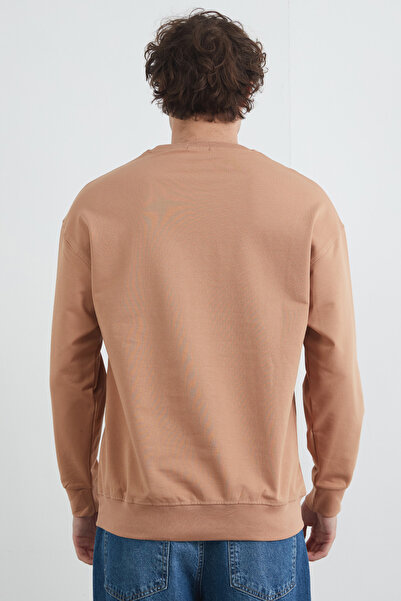 Fulla Moda Yazı Baskılı Bisiklet Yaka Sweatshirt