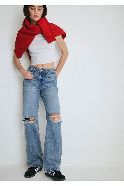 Mavi Pantaloni blugi indigo rupti California Street 1010125-85270