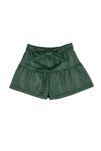 best kids PANTALONI SCURTĂ DE PĂRĂ DIN PIELE SUNIĂ Verde