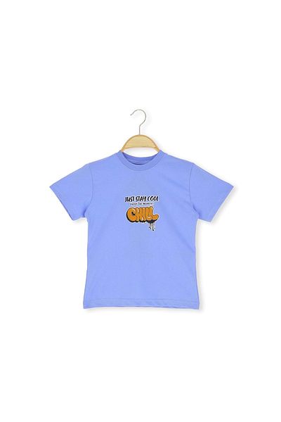 Atabay Kids Πίσω Just Stay Cool Ανδρικό μπλουζάκι με στάμπα μπλε
