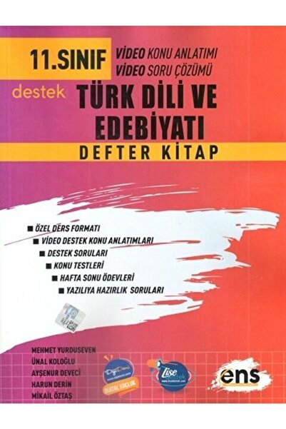 Ens Yayıncılık 11. Sınıf Türk Dili Ve Edebiyatı Defter Kitap 2024-2025