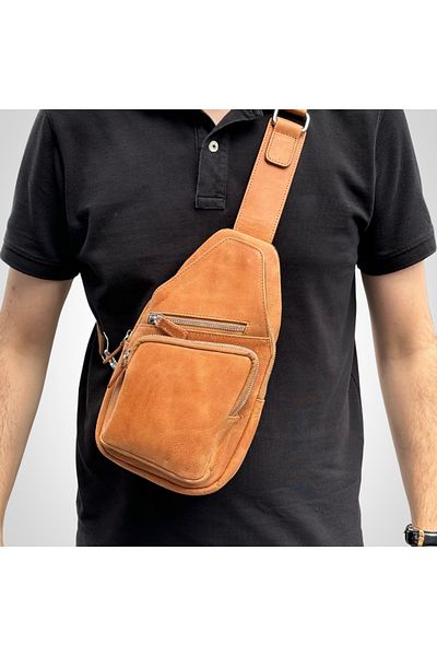 MFT Leather Design Чанта за рамо - Kафяво - Едноцветни