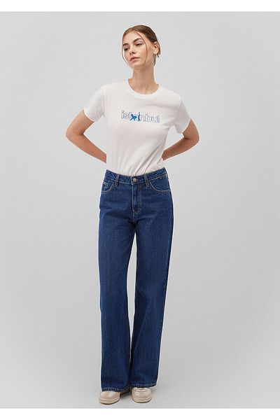 Mavi Tricou alb cu imprimeu Kedi Istanbul Slim Fit / Slim Fit 1612110-70057