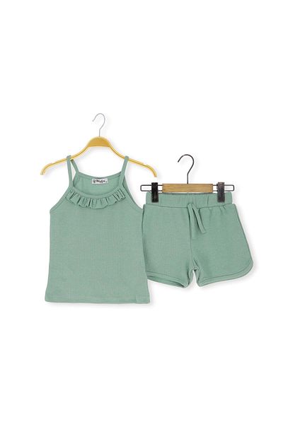 atabay Reported Girl Shorts Suit Çağla Green