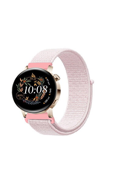Tagomoon Huawei Watch Gt3 Elegant 42mm Spor Kumaş Desenli Cırt Cırtlı Kordon Kayış