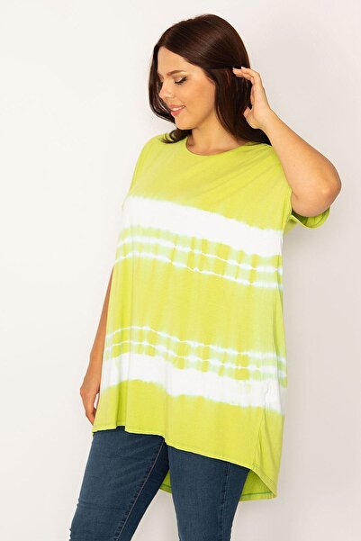 Şans Γυναικείο Μεγάλο Μέγεθος Πράσινο Μπατίκ Μοτίβο Χαλαρής κοπής 65n34201