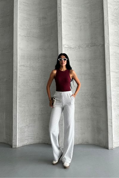 macharel jeans Waterway Wide Leg Striped Pants