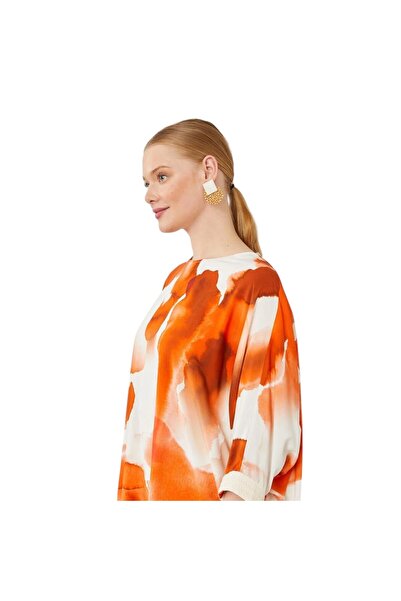 Levidor Orange Tie-Dye Pattern Tunic