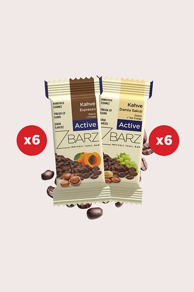 Zbarz Active Drip Chewing Gum & Espresso Mixed Box (12 Pcs)