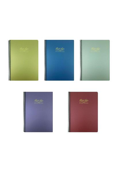 Gıpta Metal Notes A4 Spiral Notebook PP Cover 100 Sheets Checkered Pack of 5