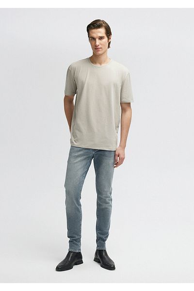 Mavi Stretch Beige Basic T-Shirt Loose Fit / Loose Relaxed Cut 0610136 -70100