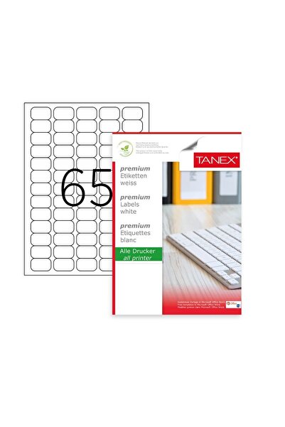 JokeyKırtasiye ملصق ليزر A4 جاهز للصق TW-2065 - 38.1 مم × 21.2 مم - (100 ورقة...