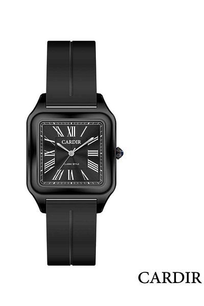 CARDIR Modern Carder Watch with Rubber Strap and Transparent Dial