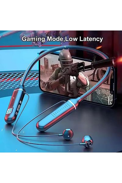 Choice Black Bluetooth 5.2 Earphones Neckband Headphones Led Digital Display Dual Mode Waterproof