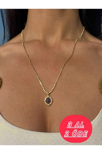 Atelier Licia Retro Necklace with Crushed Chain and Stones