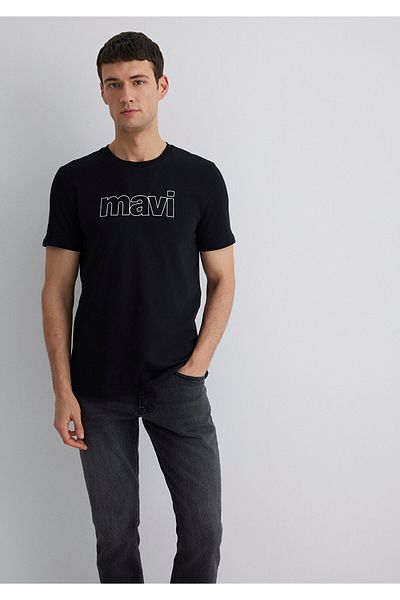 Mavi Λογότυπο Μαύρο T-Shirt Slim Fit / Slim Fit 065781-900