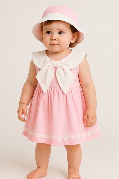 minuma Girl's Bow Hat Dress 1-3 Years