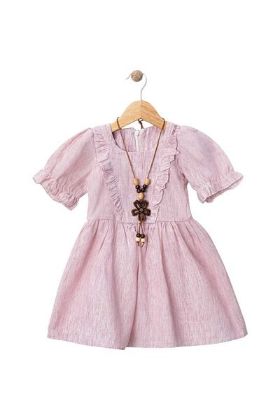 Babexi Cotton Ruffle Dress Pink
