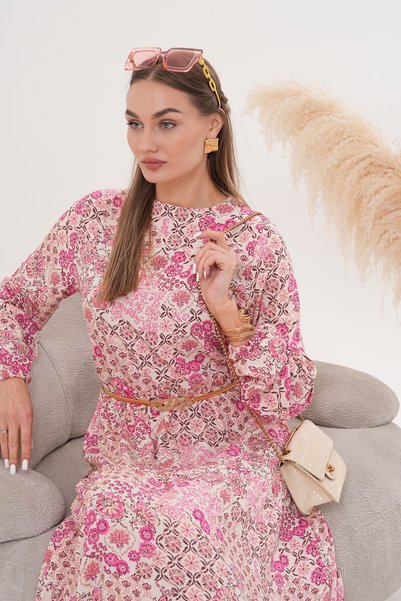 Polologin Butik çiçekli viskon elbise
