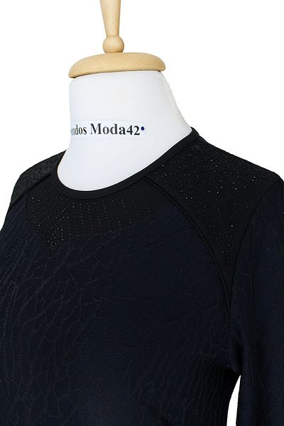 HESNA Μπλε Navy Plus Size Μοτίβο Άνετο Μητρικό Φόρεμα με Πέτο