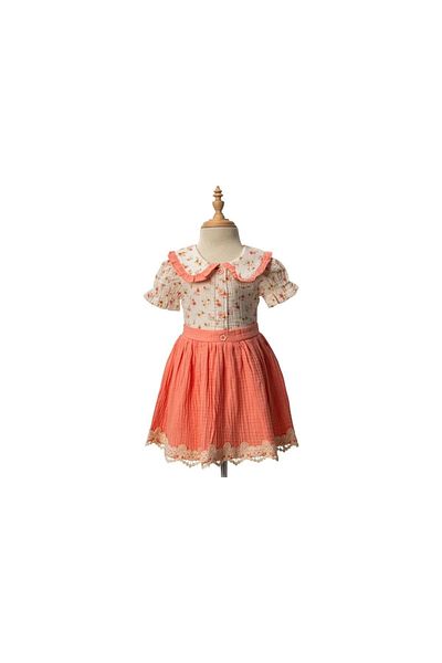 Babexi Baby Collar Ruffle Dress Pomegranate Flower