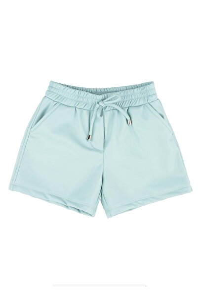 best kids Pantaloni scurți din piele artificială cu șireturi în talie Verde m...