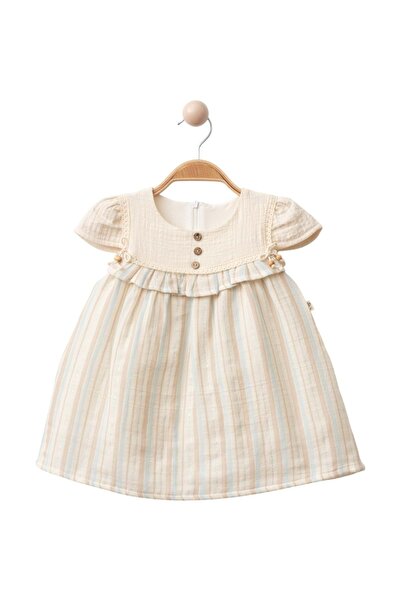 Babexi Striped Silvery Dress Blue