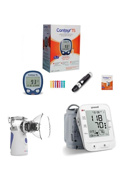 Stander Ts Blood Sugar Meter with 50 Strips Box with Yuwell Blood Pressure Meter with Precise Nebulizer