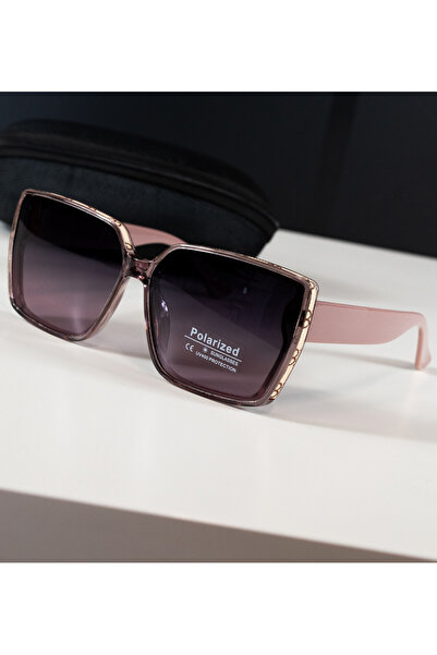 4desire.ro Women's Sunglasses, Polarized, UV400 Protection, Elegant Frame Ornaments, Light Pink