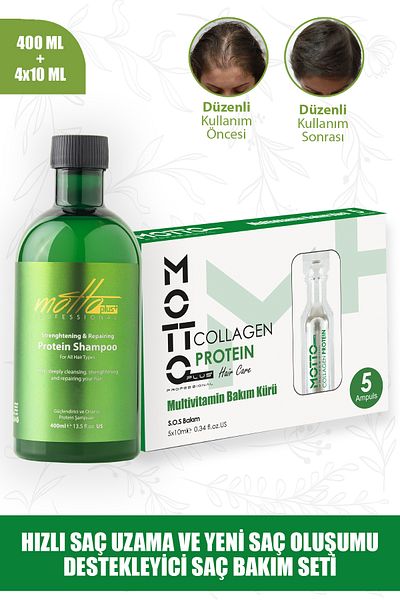 Motto Plus Professional Fast Hair Growth and Formation Supporting 2-Piece Hair Care Set (Prote