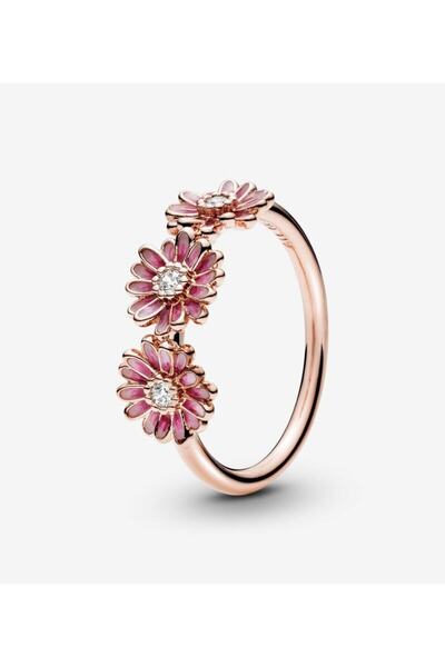 Lines Bijuteri Pembe Papatya Üçlemesi Yüzük