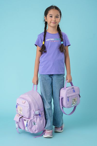 Wia Kawaii Korean Style Primary School and Lunch Box with Teddy Bear