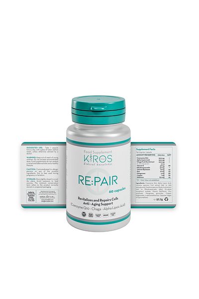 Kiros Diet Re:pair, Supliment Premium Anti-îmbătrânire Și Mitocondrial, 60 Capsule