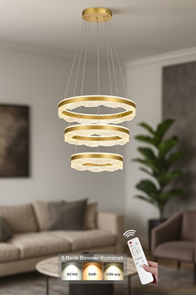 Avizemoda Estilo 3 Katlı Dim Kumandalı 3 Renk Ledli (Sarı-Beyaz-Gün Işığı) Mo...