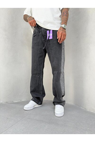 Mob Black Chemical Baggy Loose Jeans