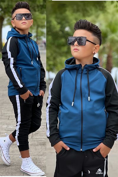 Pina Kids Unisex Παιδική φόρμα με λεπτομέρεια με κουκούλα
