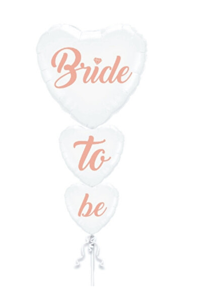 OEM مجموعة بالونات من رقائق الألومنيوم على شكل قلب من Bride to Be (3 قطع)