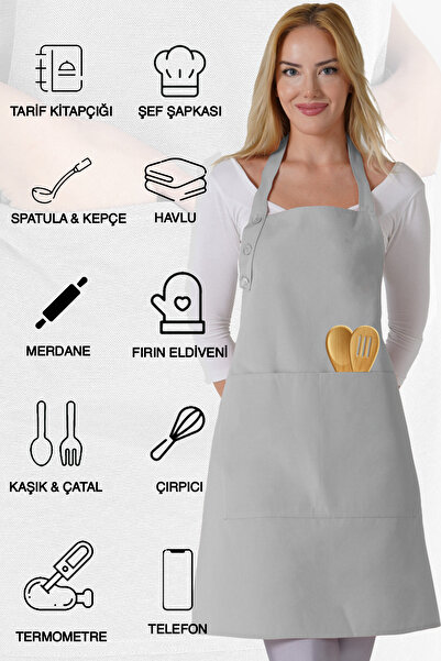 TOSHE Kitchen Apron Waterproof Chef Apron with 2 Wide Pockets Barista Apron Apron