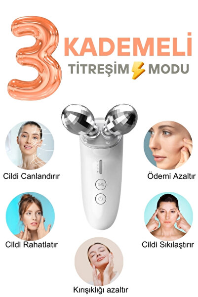 TECHNO 8Q Yüz Ve Boyun Kırşıklık Giderici 3 Modlu Titreşimli Ems Masaj Aleti(...
