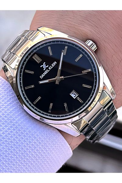 Daniel Klein 3 Atm Men's Wristwatch with Special Boxed Steel Cord Calendar with 24 Months Warranty