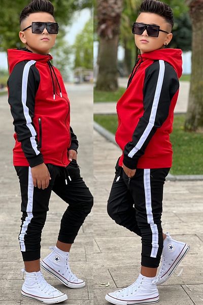 Pina Kids Unisex Παιδική φόρμα με λεπτομέρεια με κουκούλα