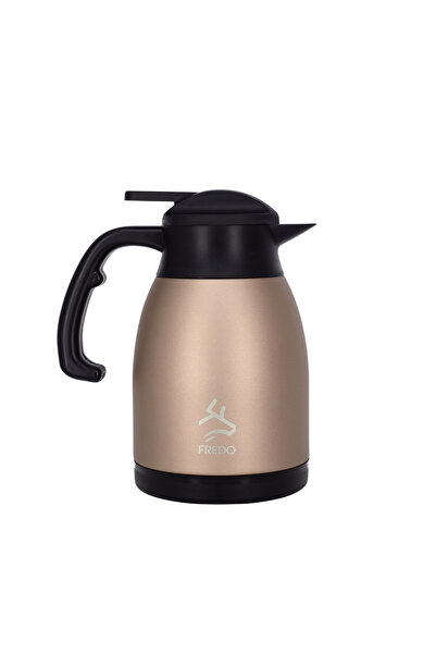 FREDO ترمس شاي كبير من الفولاذ المقاوم للصدأ باللون الذهبي الوردي سعة 1.5 لتر...